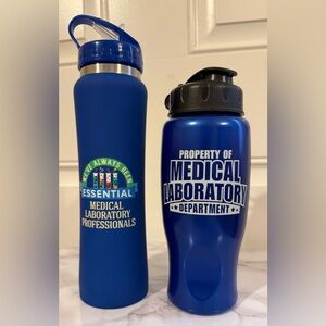 Blue Medical Laboratory Water Bottles